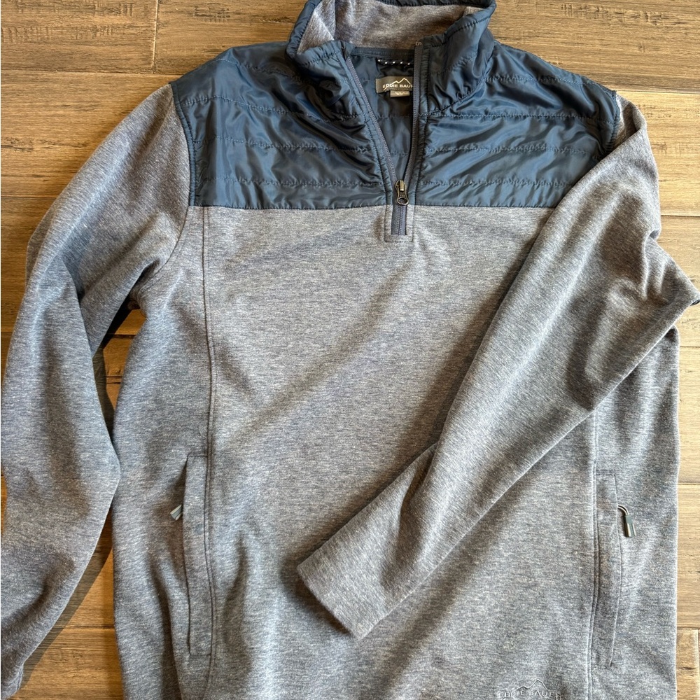 Eddie Bauer Blue Quarter-Zip Sweatshirt